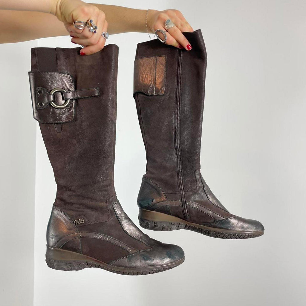 Vintage deep brown utility boots