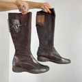 Vintage deep brown utility boots