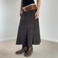 Vintage brown maxi floral skirt