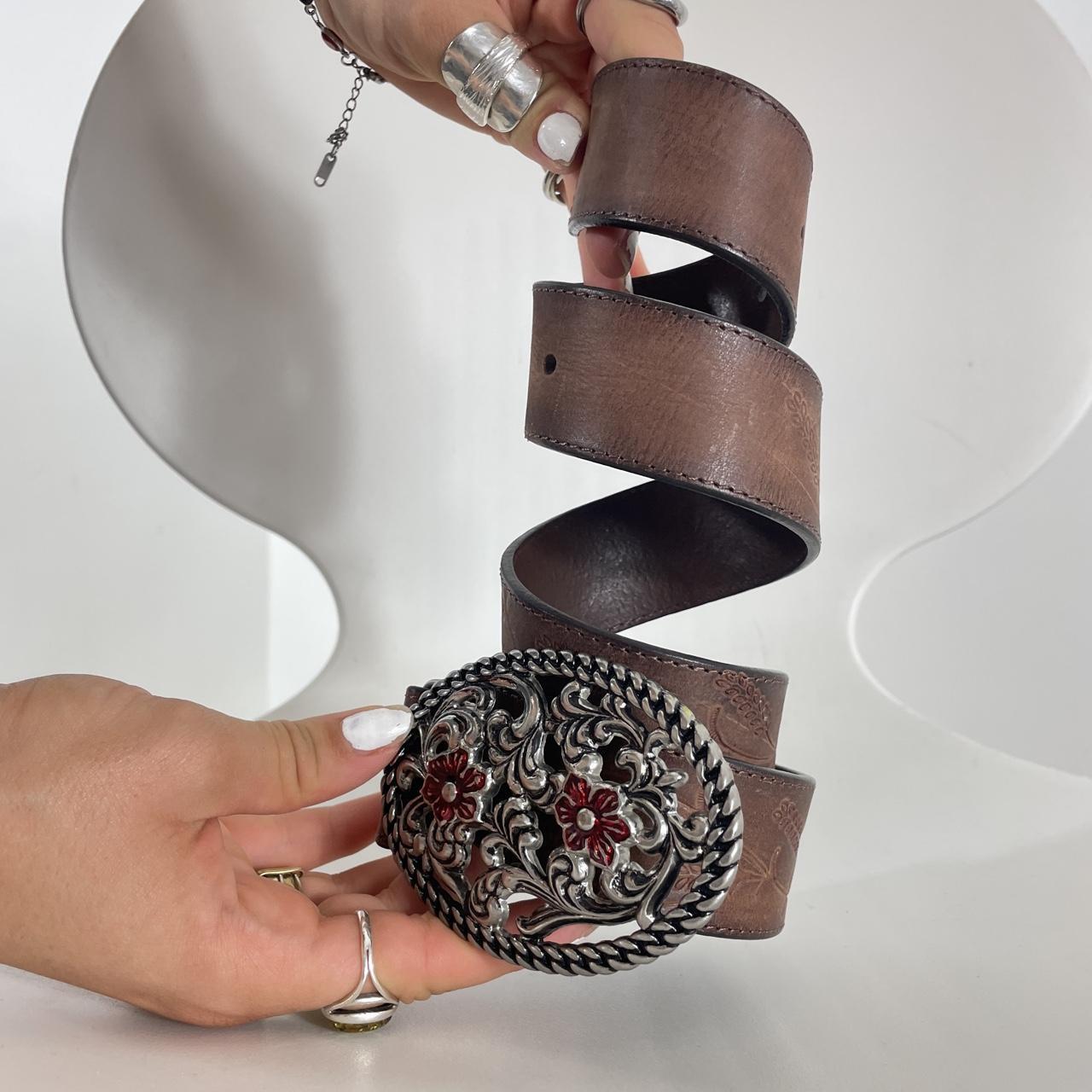 Silver and brown bohemian belt