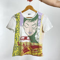 White graphic print face tee