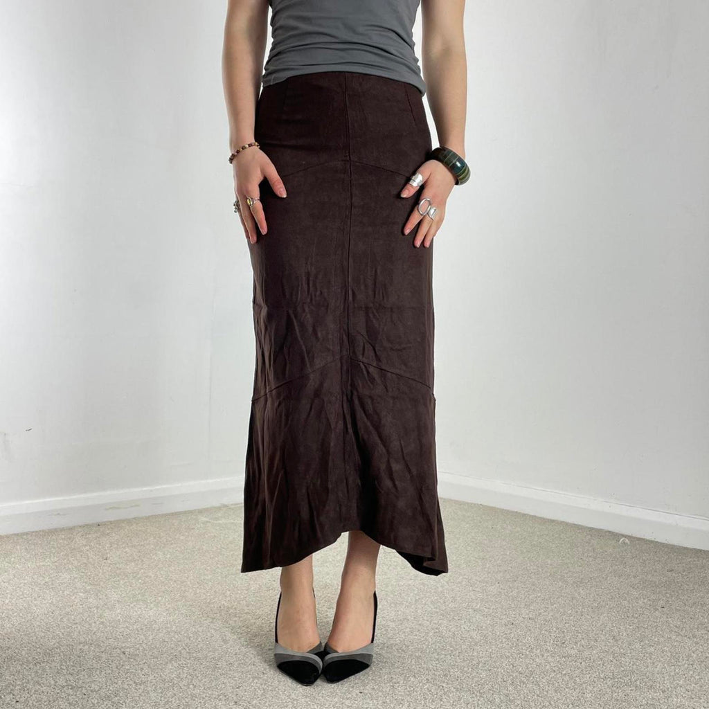 Vintage brown suade maxi skirt