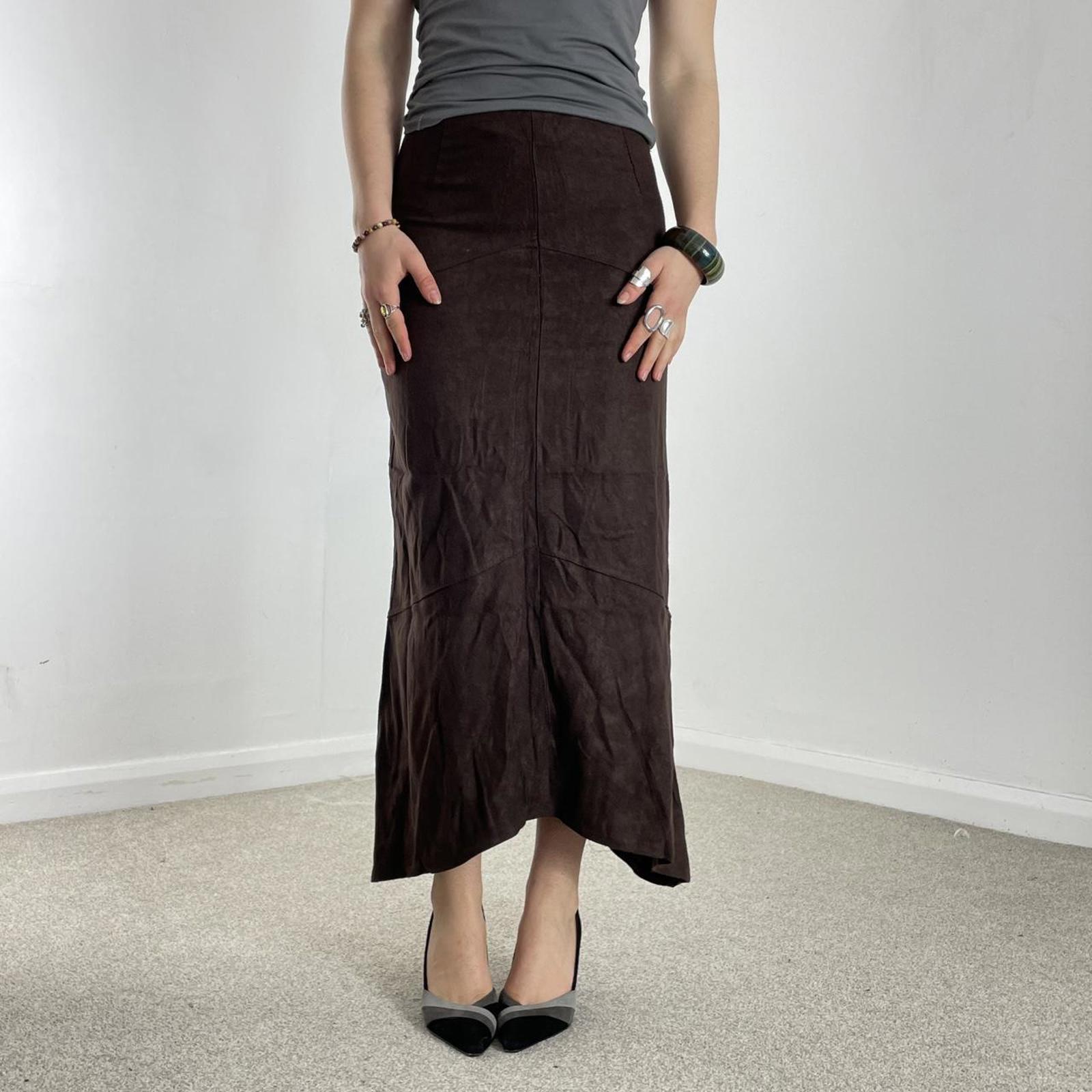Vintage brown suade maxi skirt