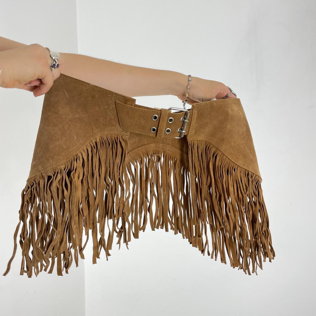 Western light brown tassel belt
