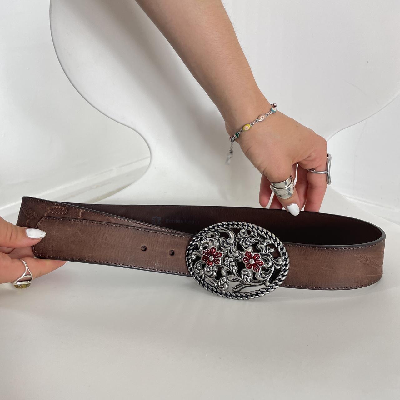 Silver and brown bohemian belt