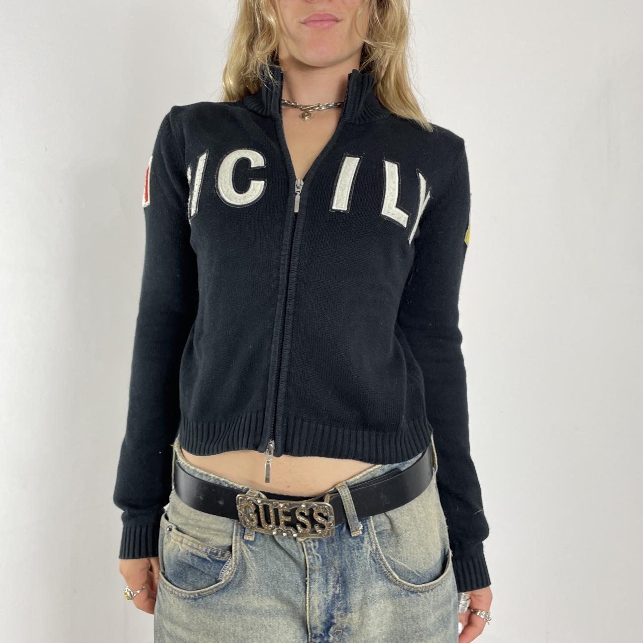 Knitted black SICILY spell out jumper