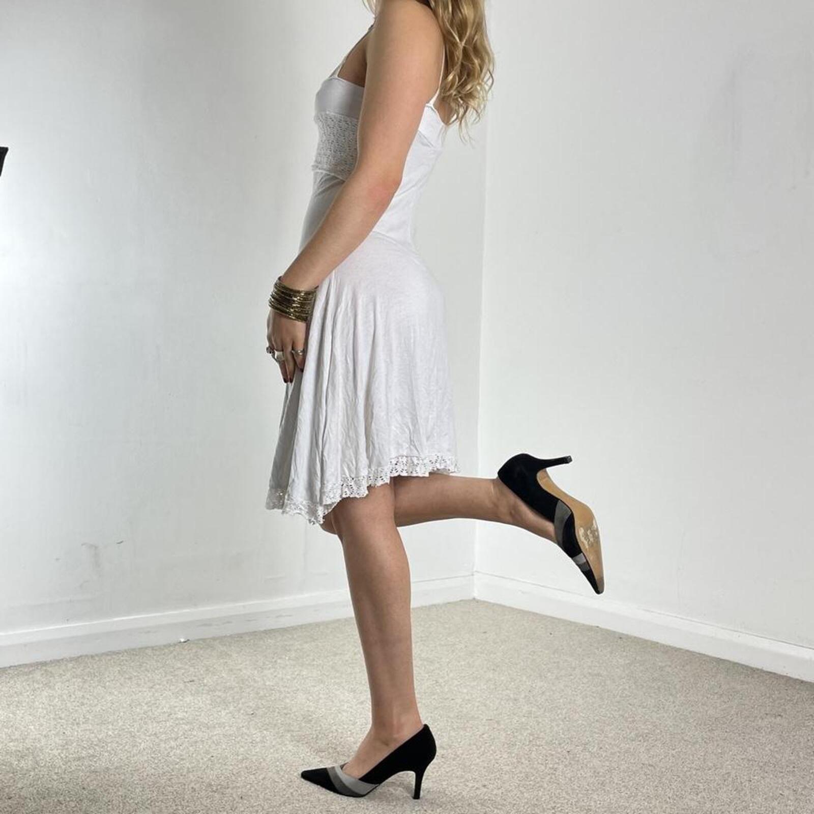 White lace cotton summer dress