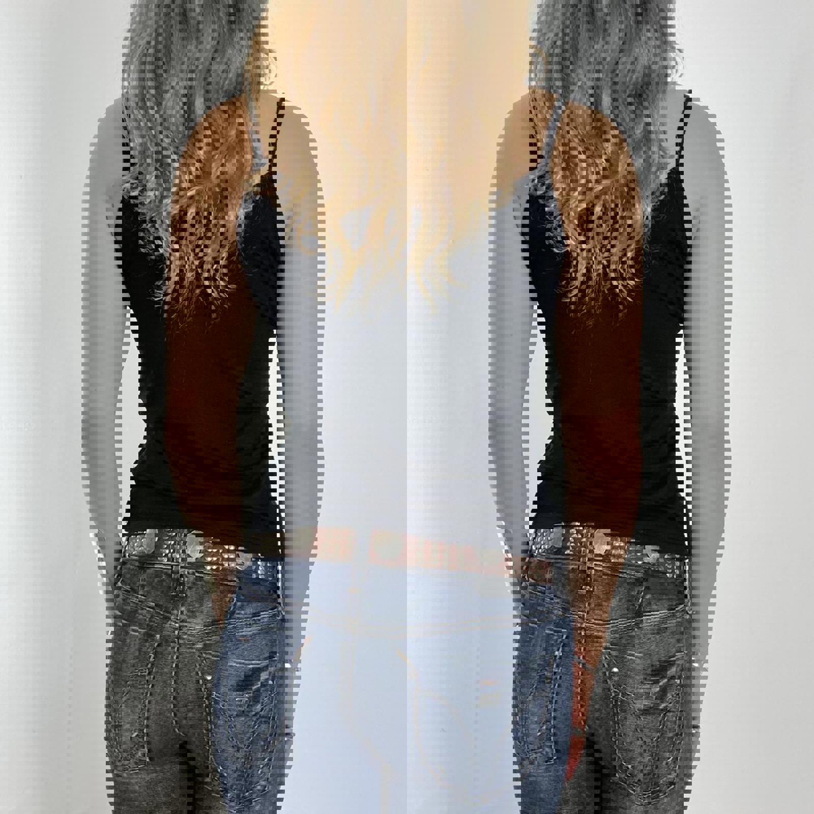 00's D&G Spell out irredecent black cami