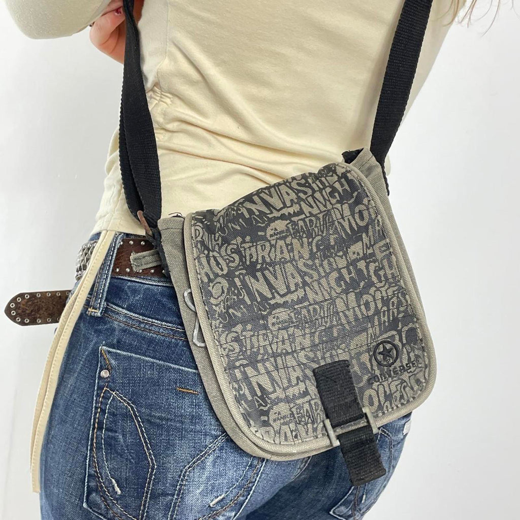 Khaki and brown converse cross body bag