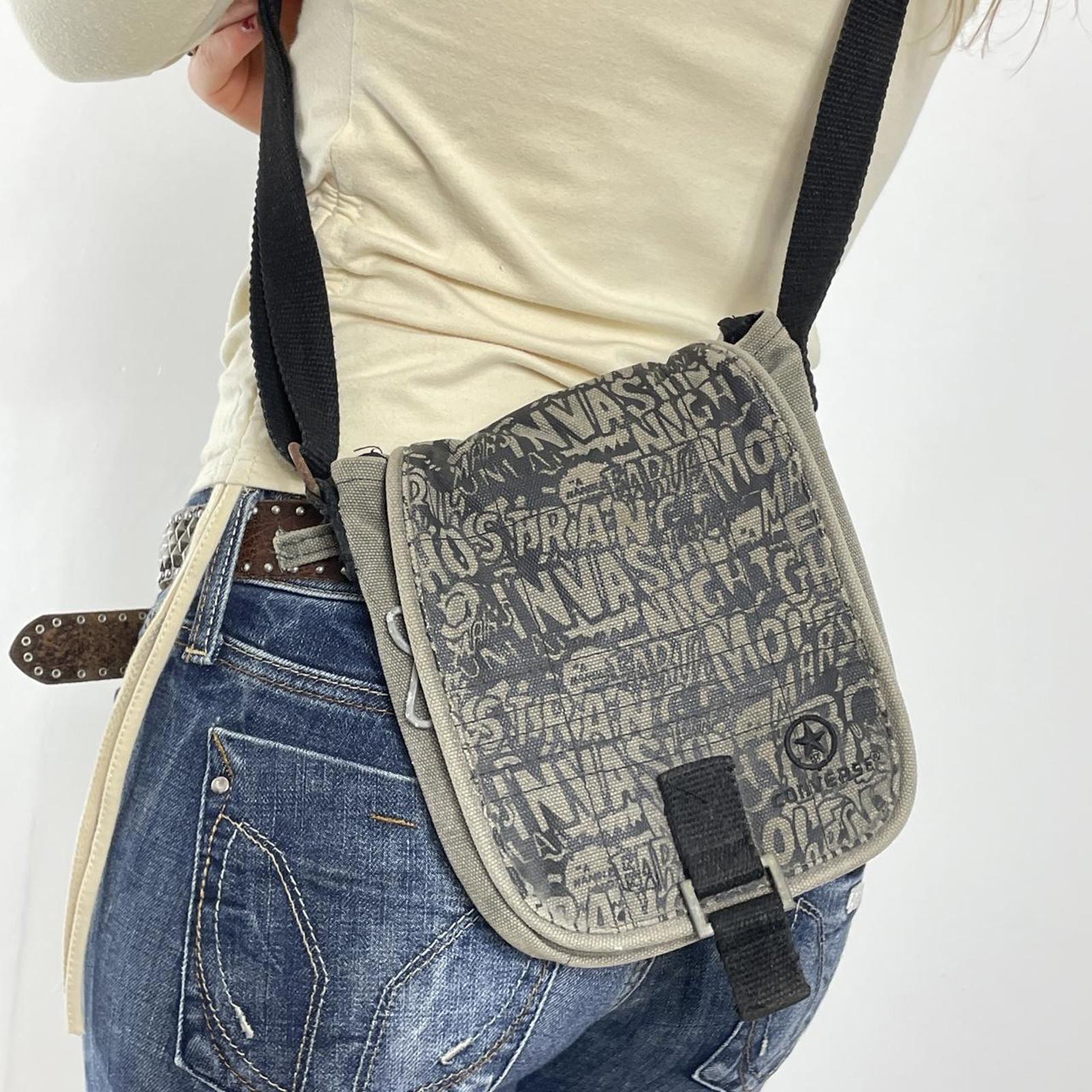 Khaki and brown converse cross body bag