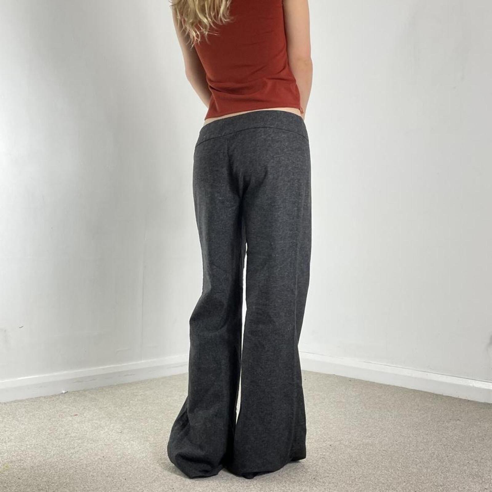 Low-rise Bell flared cotton office core wool trousers