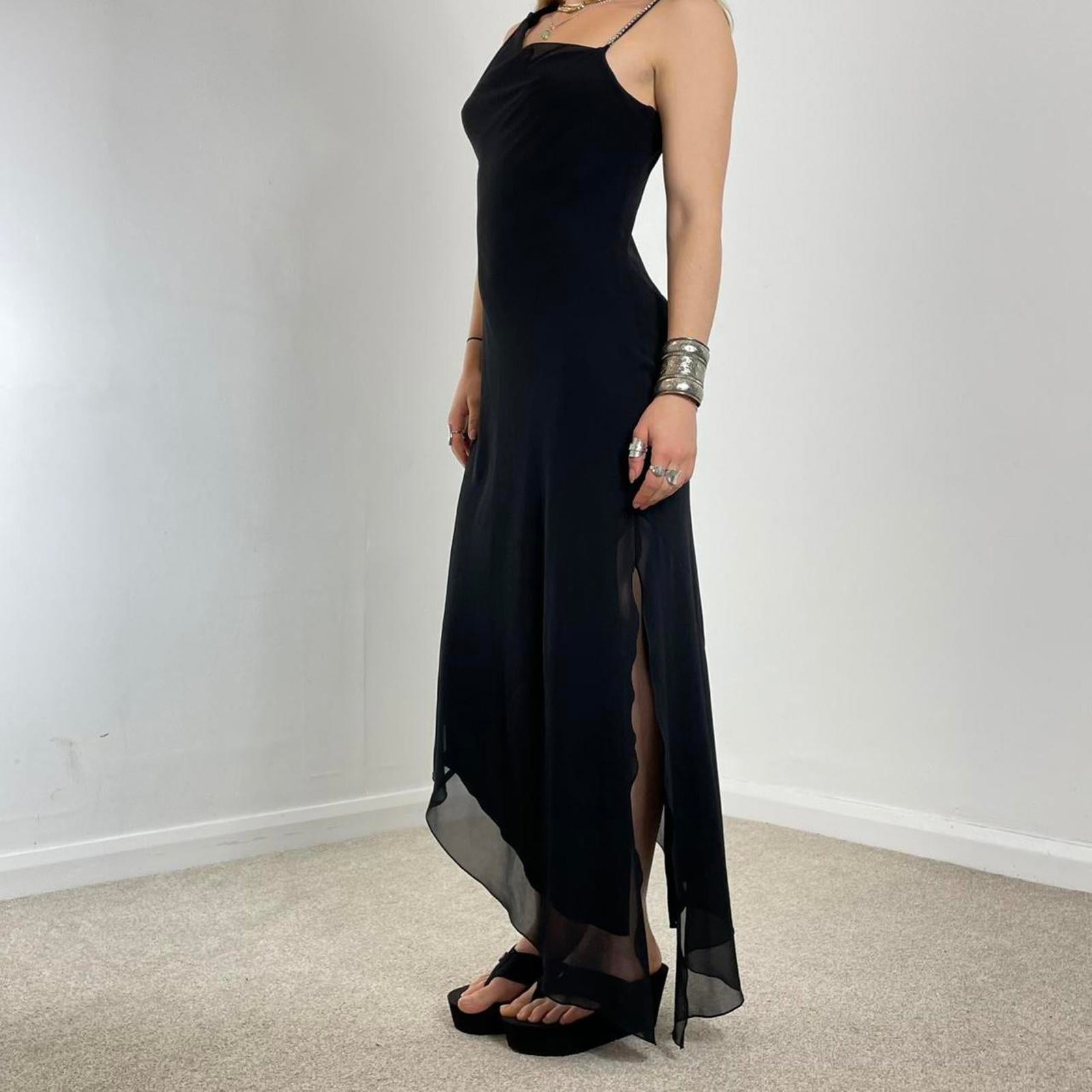 Black long evening dress