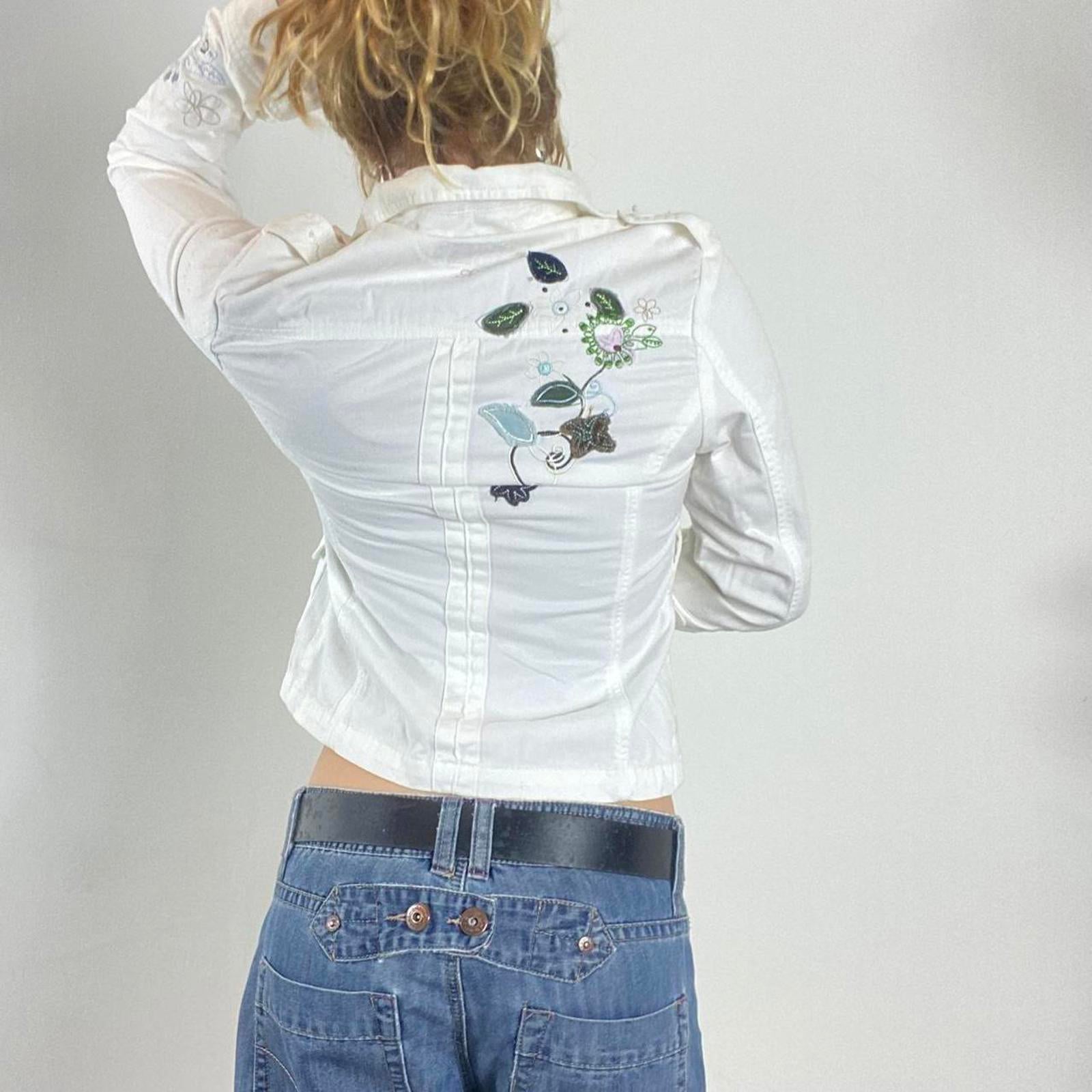 vintage white alt jacket!! panelled with buttons