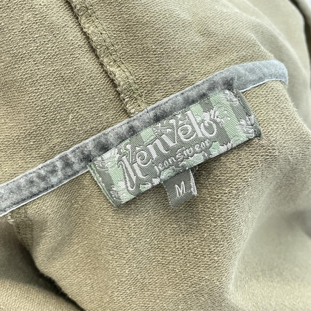 Graphic spell out khaki zip up jumper