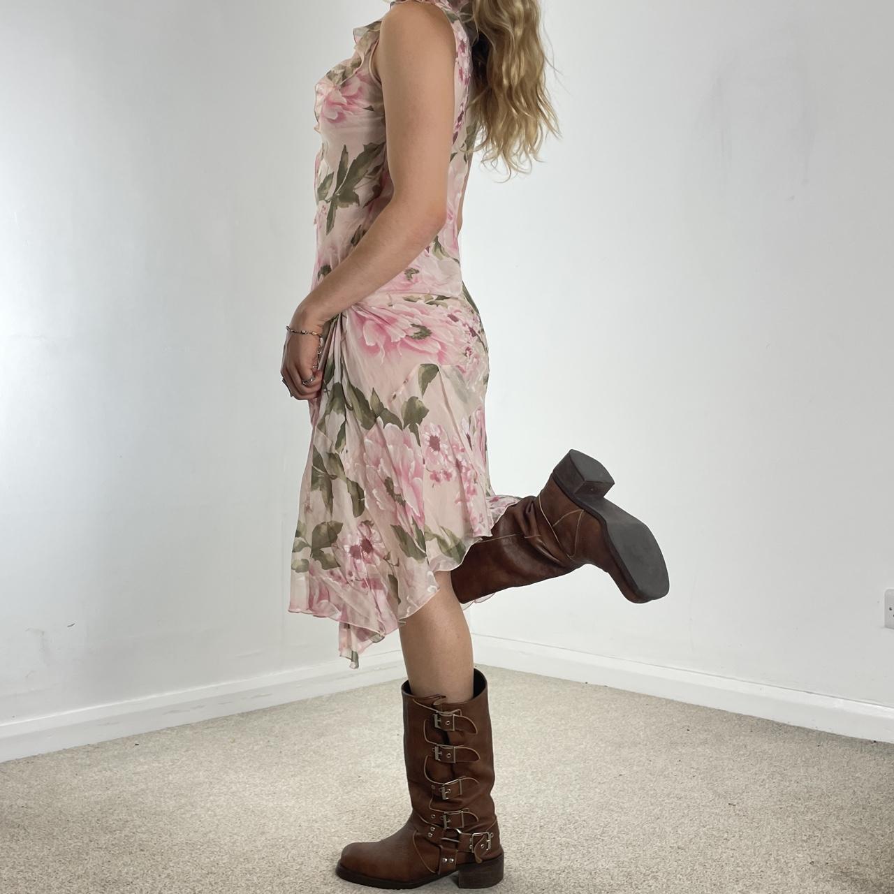 Sandro Ferrone vintage italian flowy asymetrical floral dress
