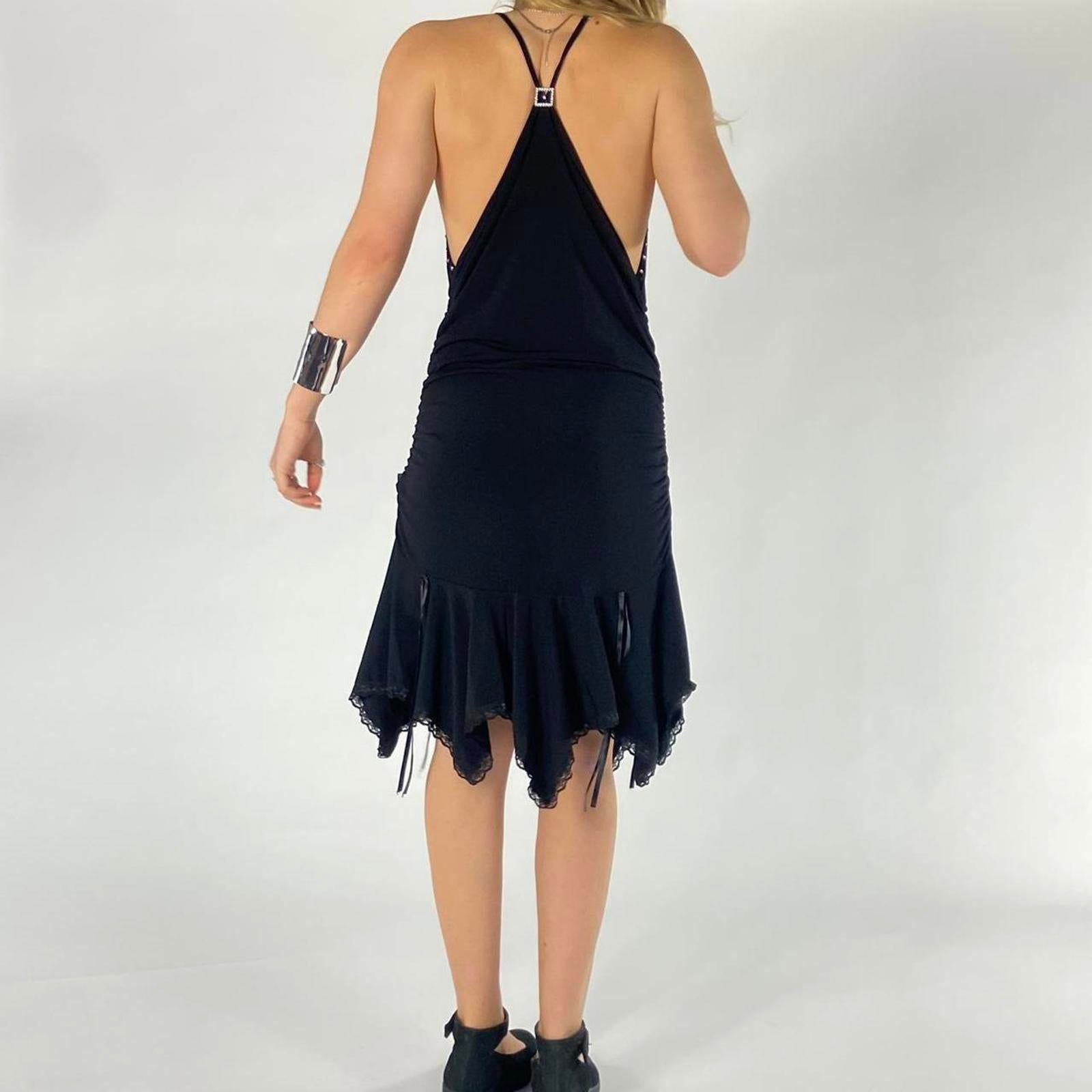 Insane avant grade grung cross back fairy core pleated dress.