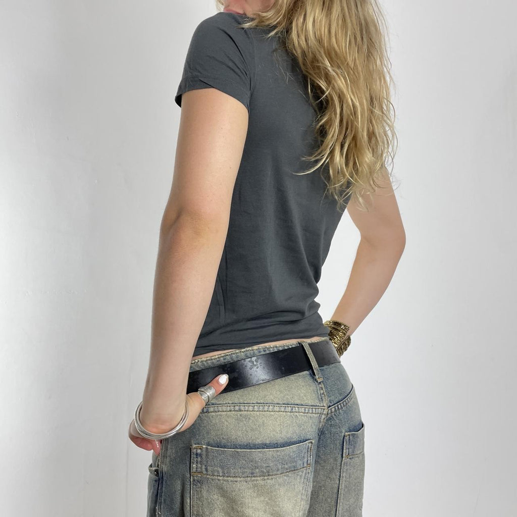 Diesel stone grey graphic baby tee