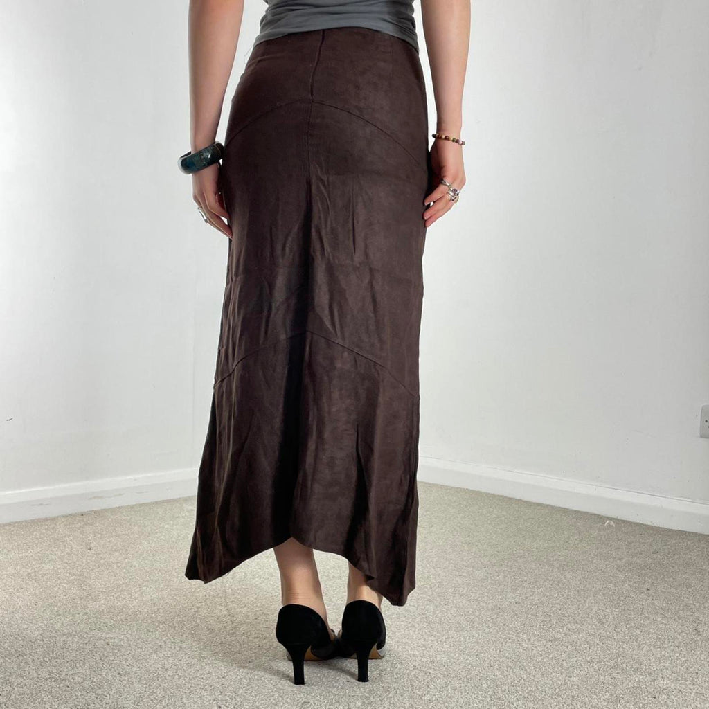 Vintage brown suade maxi skirt