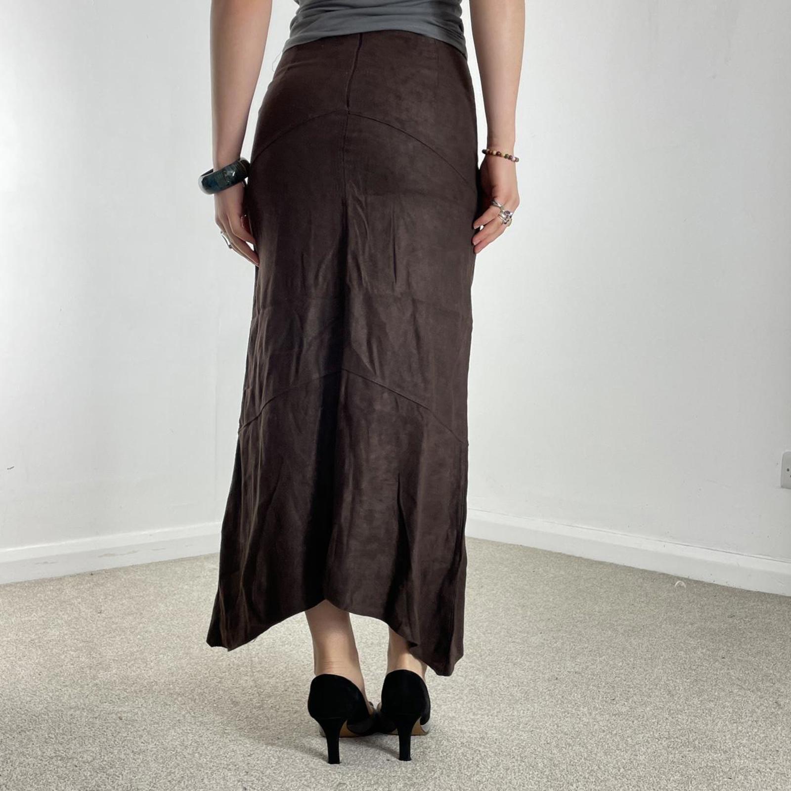 Vintage brown suade maxi skirt