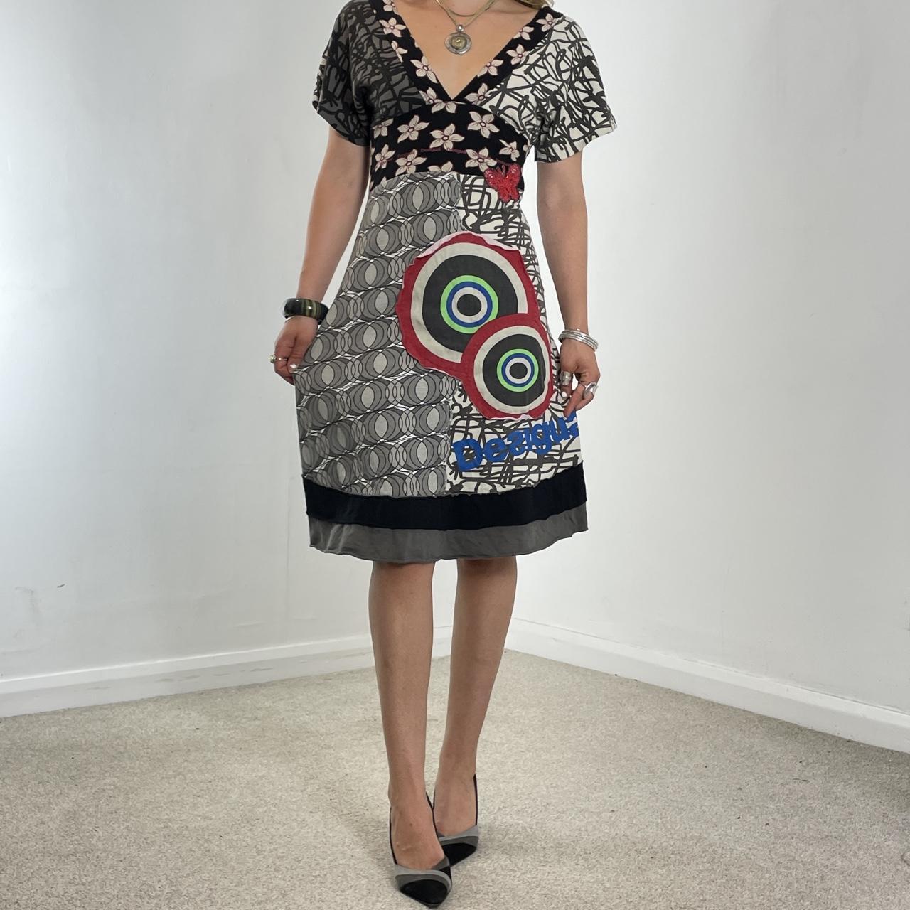 Desigual v neck multi coloured/patterned maxi dress