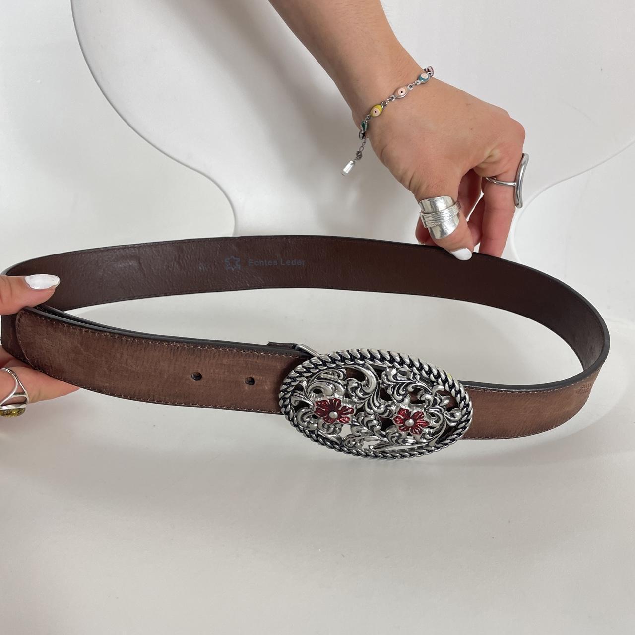 Silver and brown bohemian belt