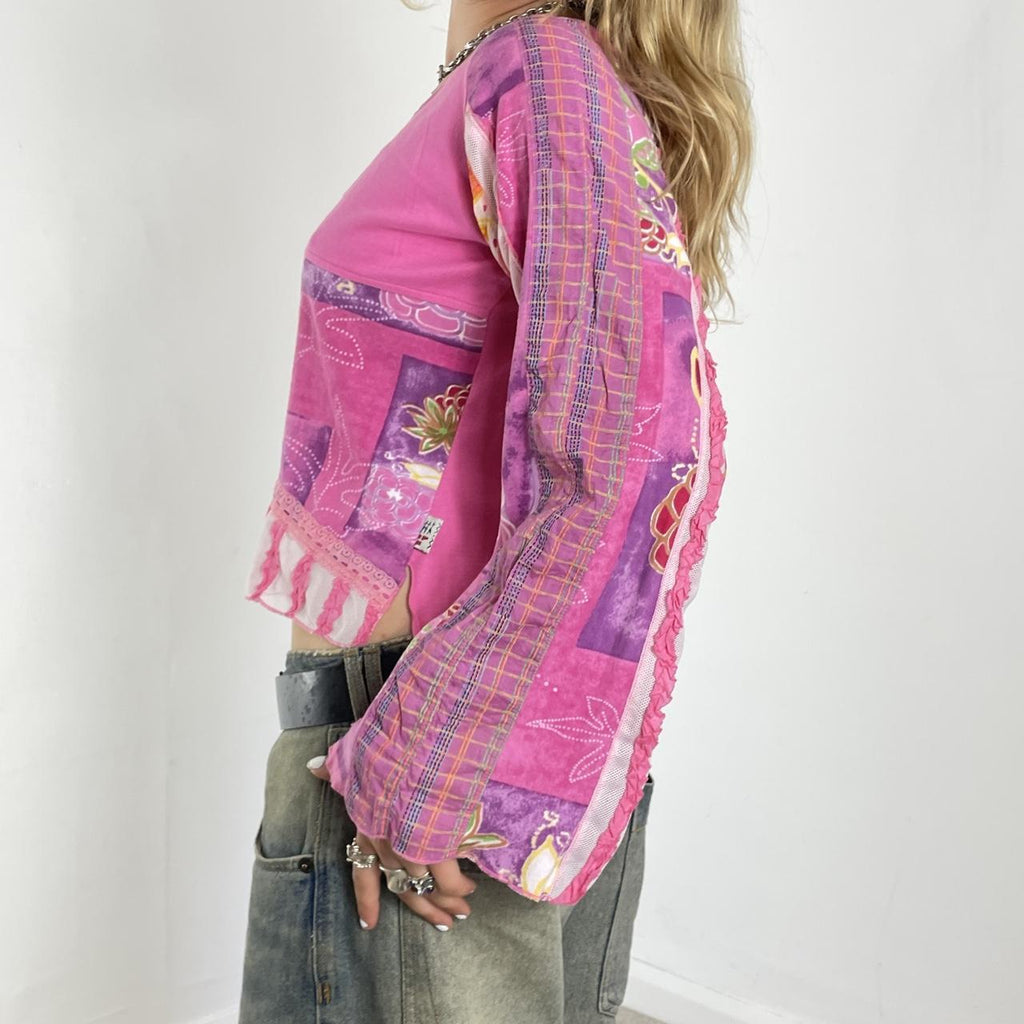 Fairycore pink long sleeve top