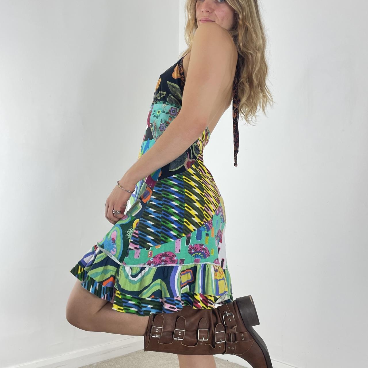 Desigual multi coloured halterneck mini dress