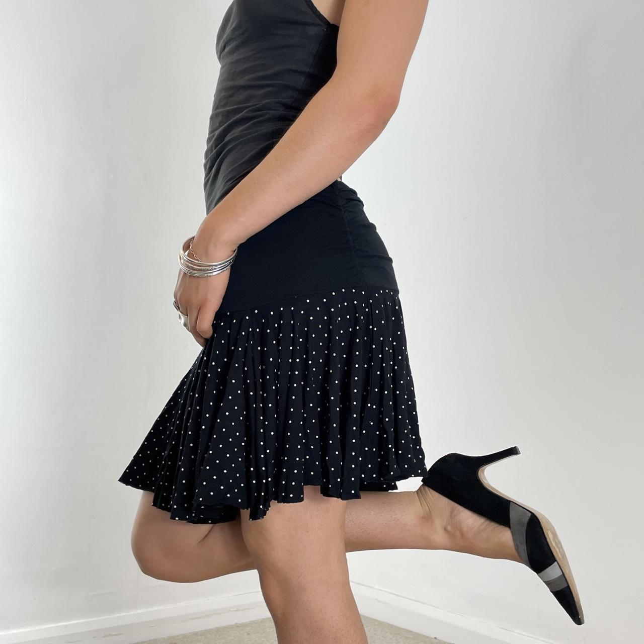 Y2K Polka dotted flowy mini skirt
