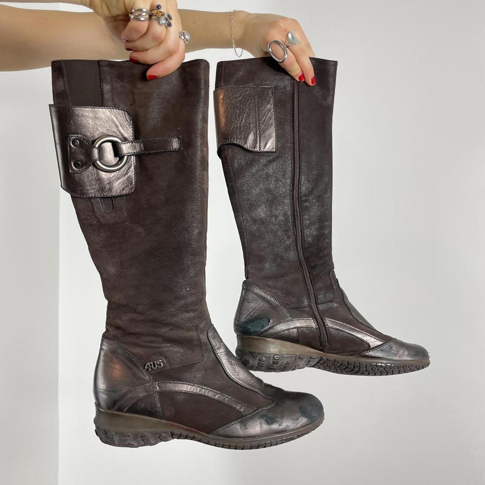 Vintage deep brown utility boots