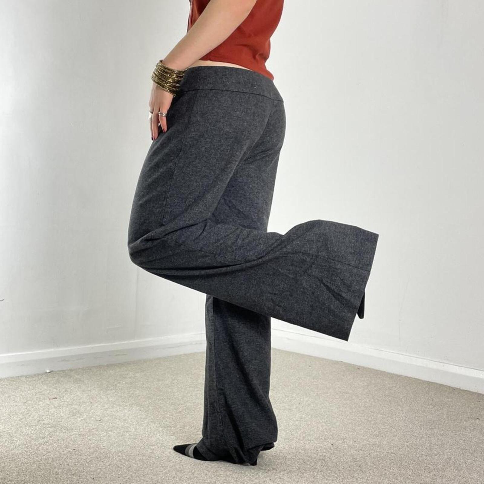 Low-rise Bell flared cotton office core wool trousers