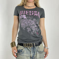 Diesel stone grey graphic baby tee