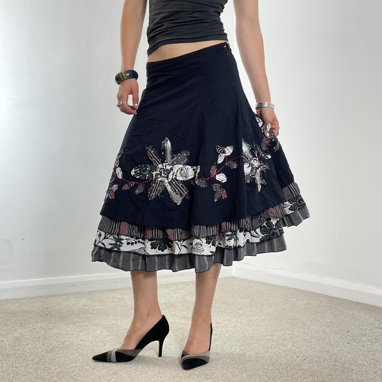 Vintage layred and embelllished maxi skirt