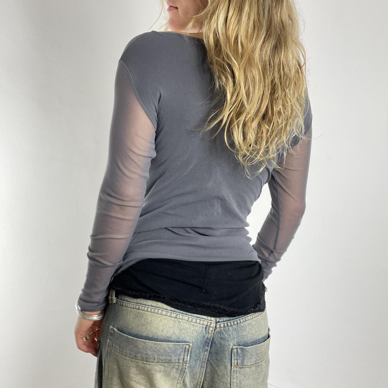 Vintage grey and black mesh long sleeve