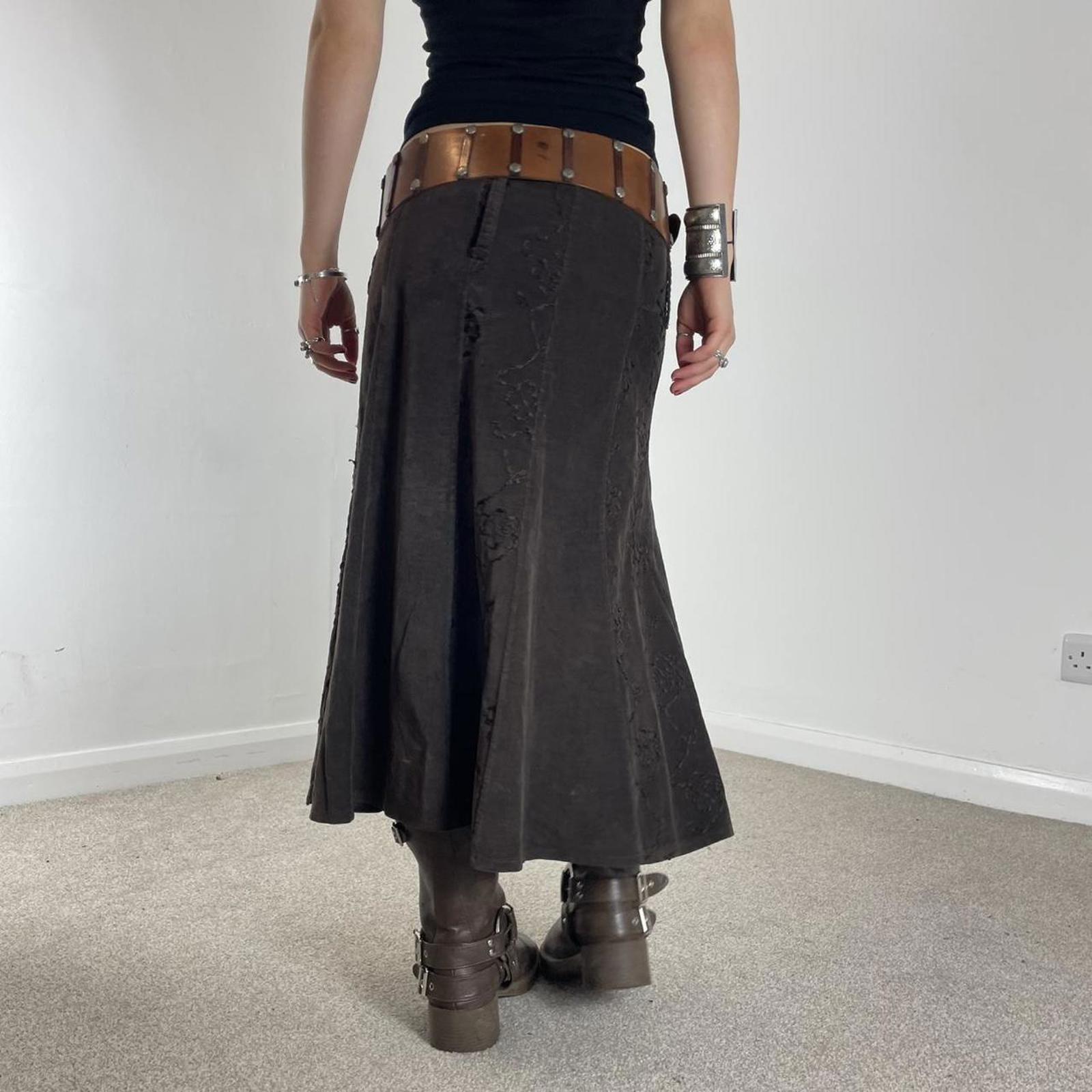 Vintage brown maxi floral skirt