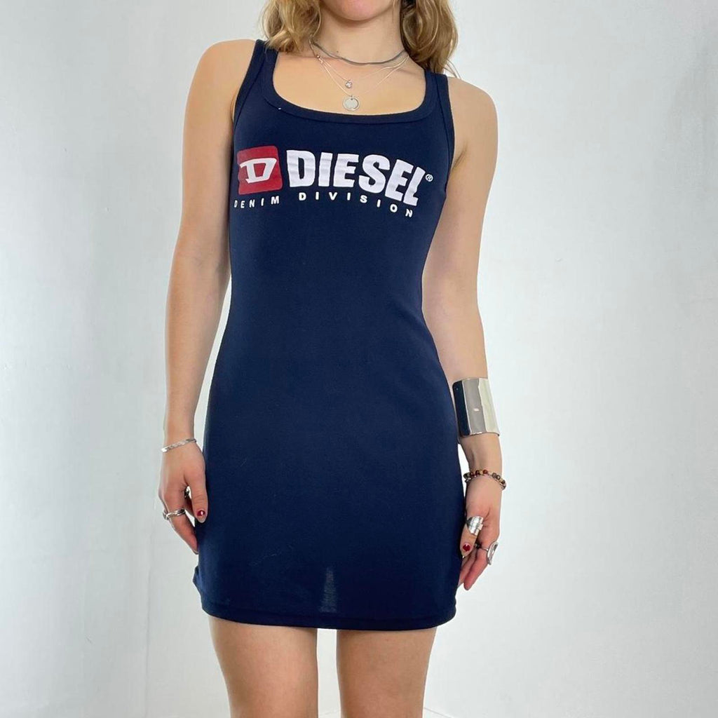 Diesel navy blue flared dress