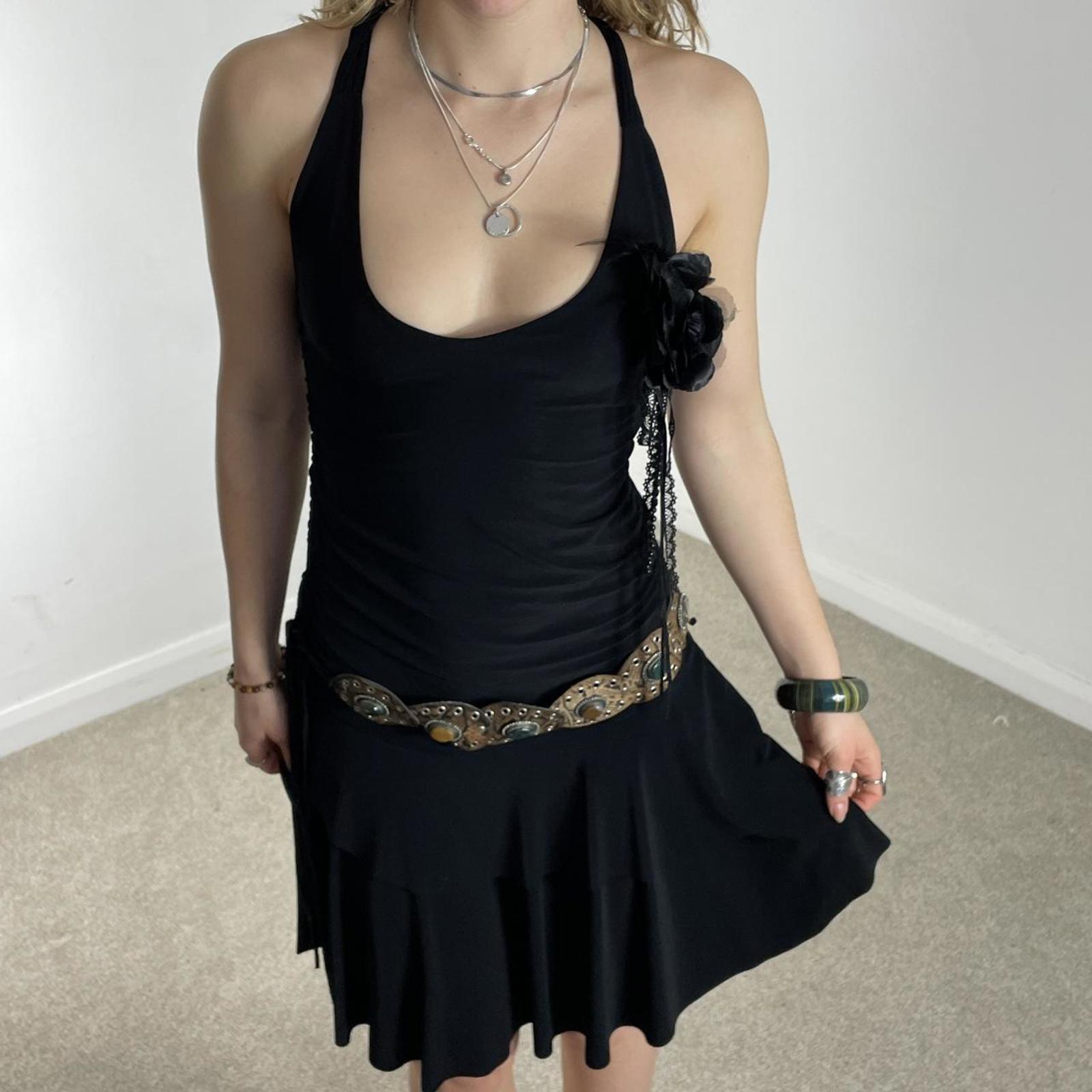 Vintage brown and multi colored gem tie up belt, with studs