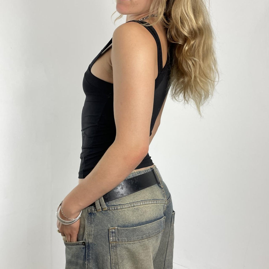 Asymmetrical one-shoulder sequin top