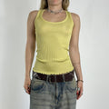 Y2k lime ribbed tank cami
