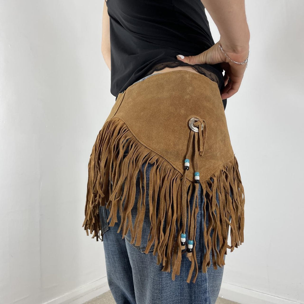 Western light brown tassel belt