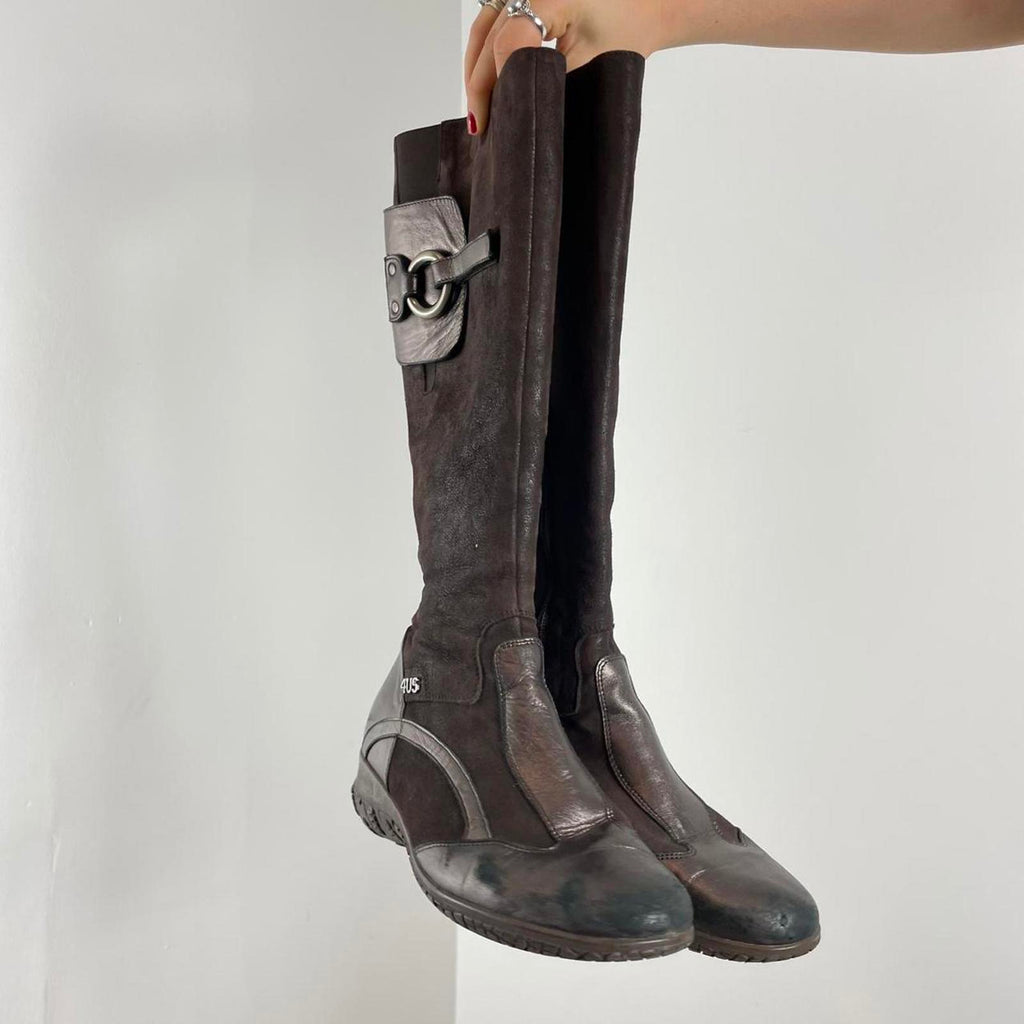 Vintage deep brown utility boots