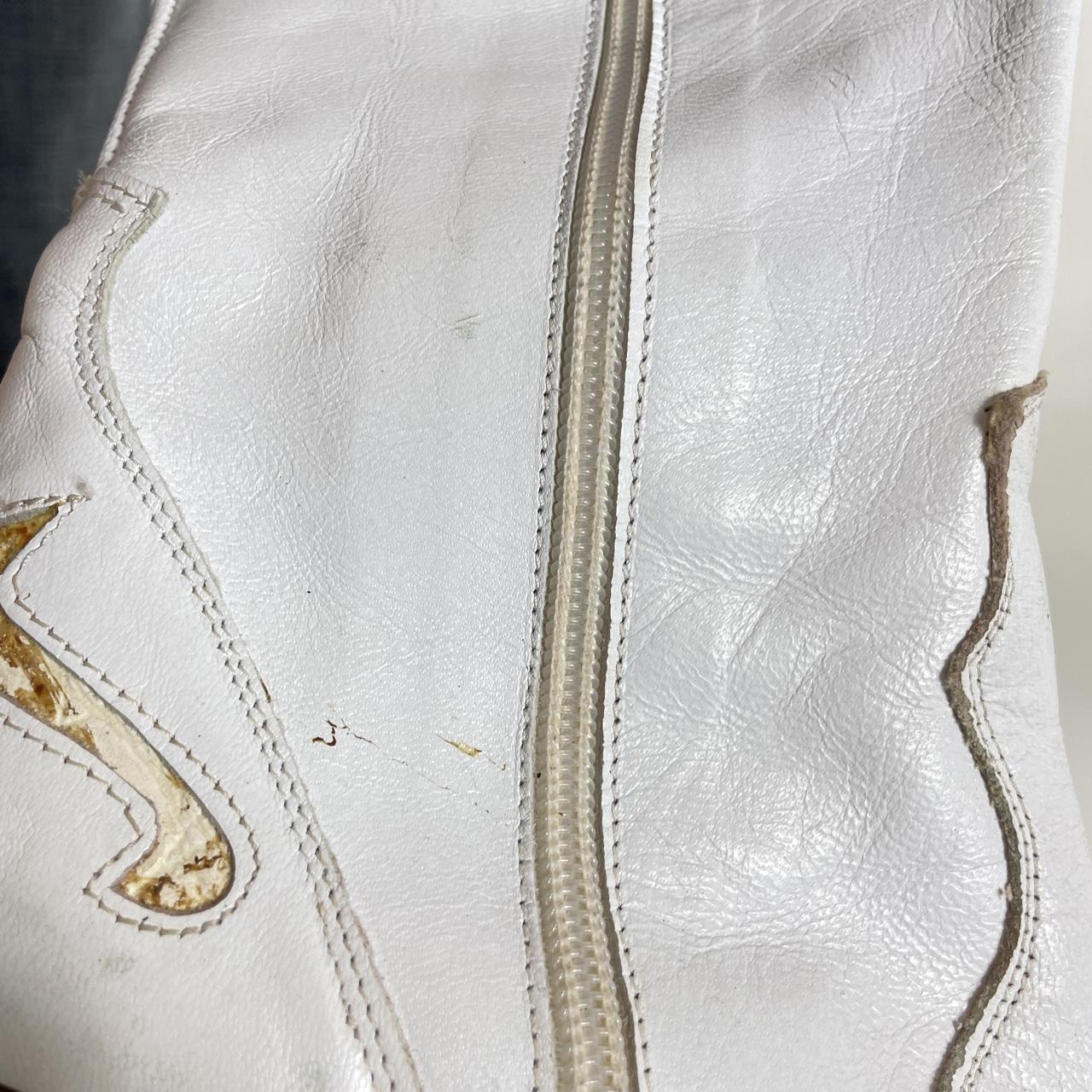 Gold and white vintage italian pointed heeled boots