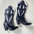 Insane black and white cow girl heeled boots!