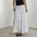 Vintage full length teired maxi skirt with mesh details
