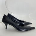 Black pointed kitten heels