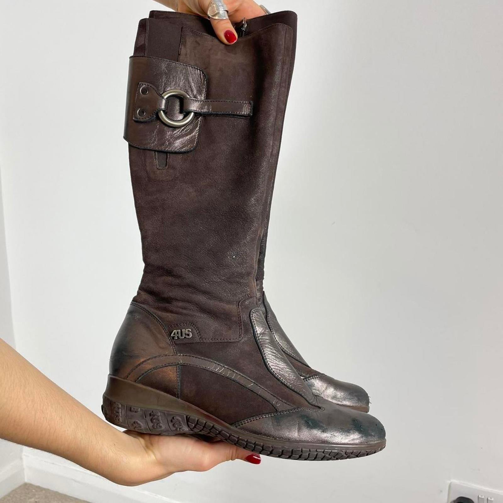 Vintage deep brown utility boots