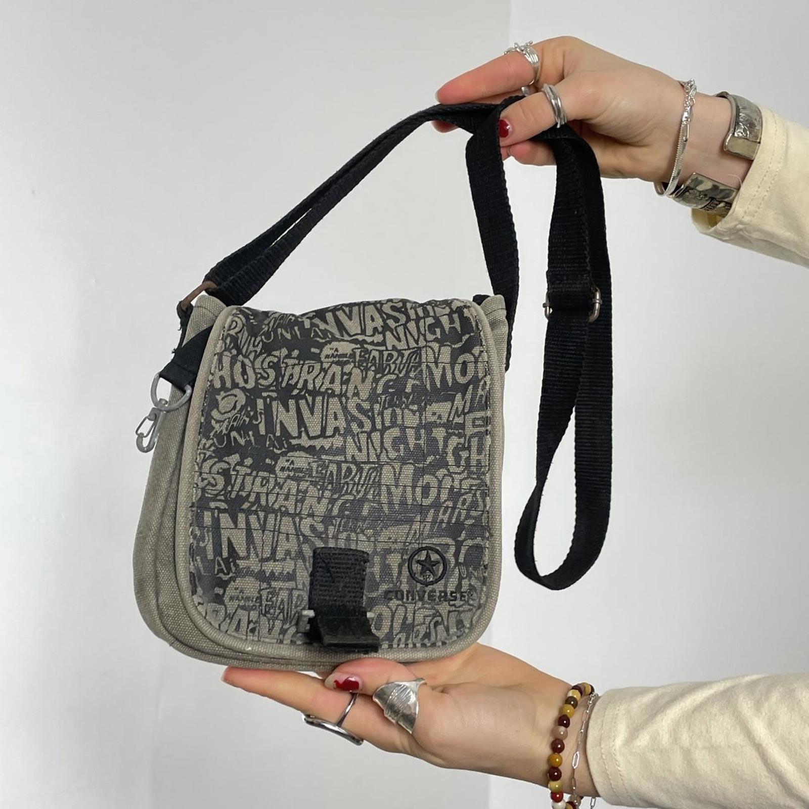 Khaki and brown converse cross body bag