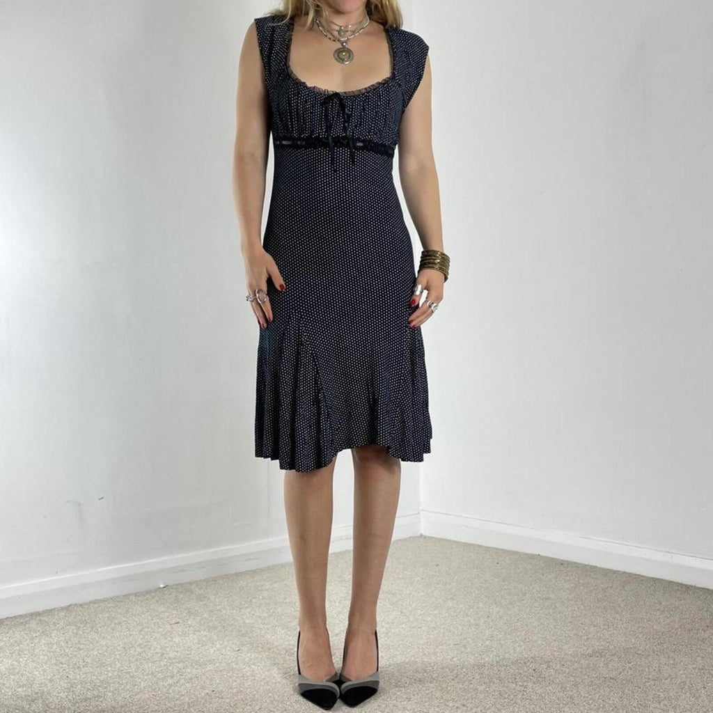 Polka dotted milkmaid flowy summer dress