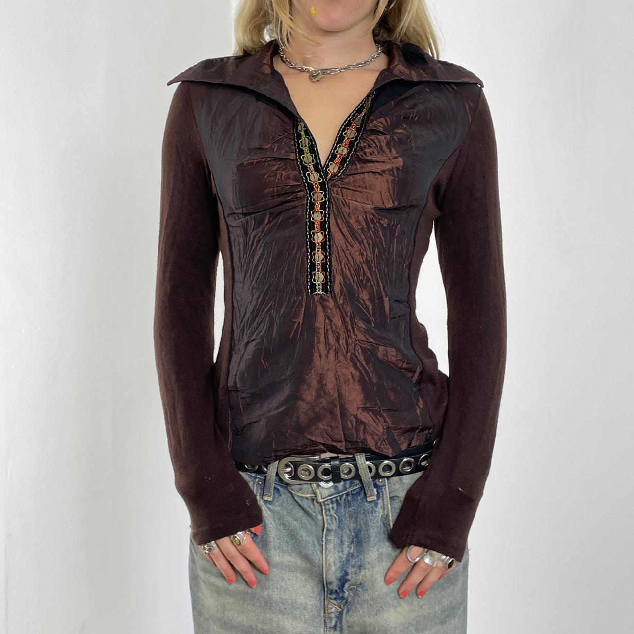 Bohemian brown sequin shirt