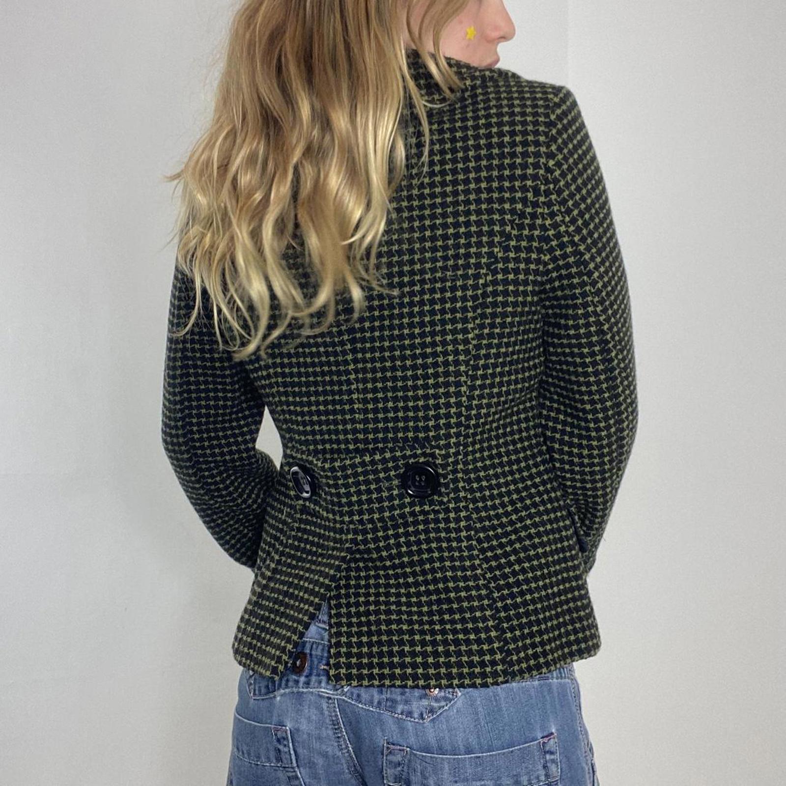 vintage khaki pattern thick double button pea jacket