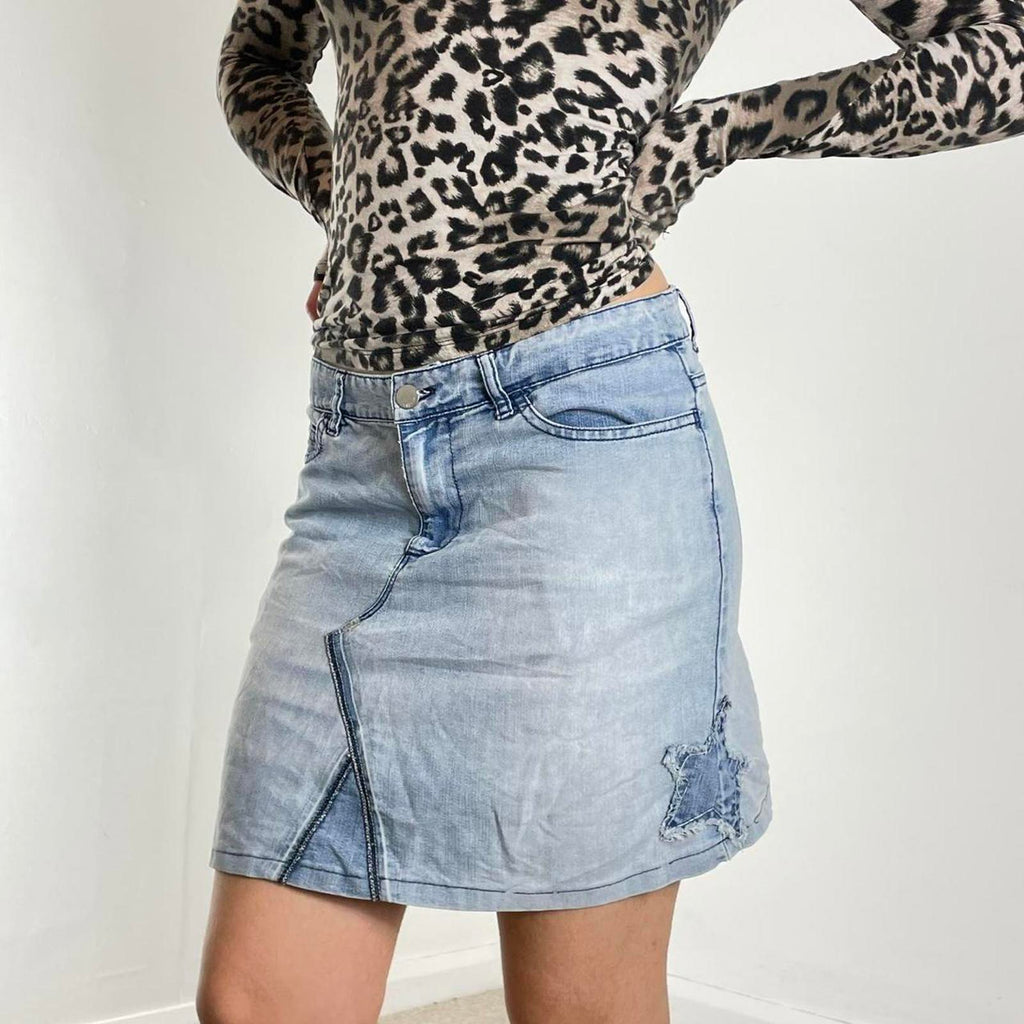 Y2k MISS SIXTY denim mini skirt with embroided star